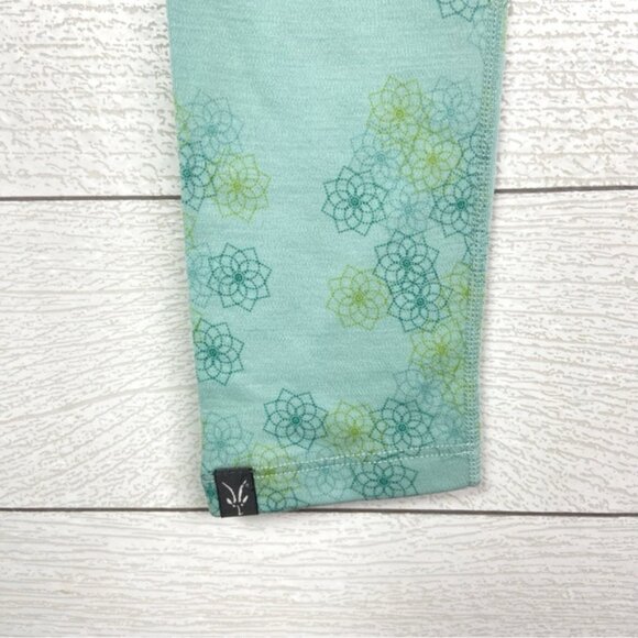 NWT IBEX Woolies 2 Bottom Legging Geo Floral Opal Outdoor Base Hiking Medium - Picture 3 of 4